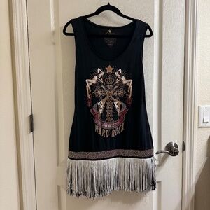 RARE  "HEART OF HARD ROCK" small mini cotton  dress designer  by Laura Be